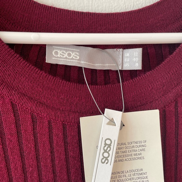 ASOS maroon sweater dress w/ cut out sleeves - Picture 5 of 6